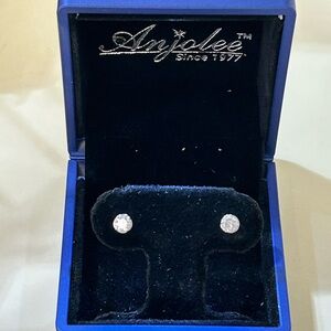 Anjolee Diamond Stud Earrings 1 tcw, white solid gold 14k Lab created diamond